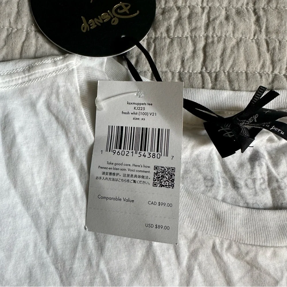 Kate Spade Muppets Taxi T Shirt Tee White XS Kermit Miss Piggy Fozzie Animal